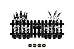 Hand Drawn Floral Fence Clipart For Crafts Product Image 3