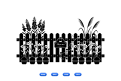 Hand Drawn Floral Fence Clipart For Crafts Product Image 2