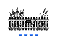 Hand Drawn Picket Fence Floral Clipart Product Image 2