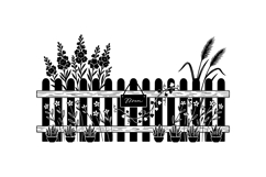 Hand Drawn Picket Fence Floral Clipart Product Image 1