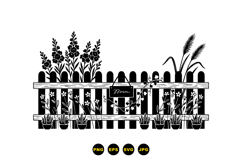 Hand Drawn Picket Fence Floral Clipart Product Image 3