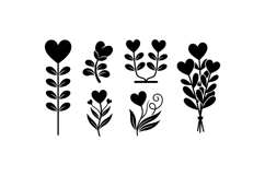 Hand Drawn Heart Floral SVG For Crafts Product Image 1