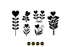 Hand Drawn Heart Floral SVG For Crafts Product Image 3