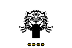 Chinese Lion Head Clipart For Festival Crafts Product Image 1