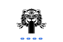 Chinese Lion Head Clipart For Festival Crafts Product Image 2