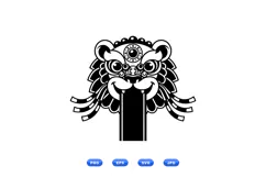 Chinese Lion Head Clipart For Festival Crafts Product Image 2