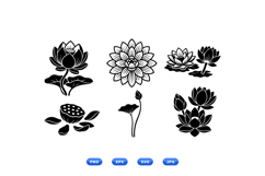 Hand Drawn Lotus Floral Clipart For Invitations Product Image 2