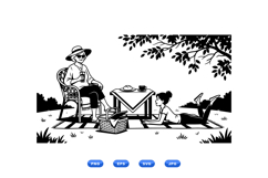 Hand Drawn Picnic SVG Clipart For Crafts Product Image 2