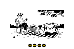 Hand Drawn Picnic Scene For Crafts Product Image 3