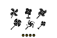 Hand Drawn Pinwheel Clipart For Crafts Product Image 3