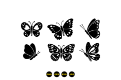 Hand Drawn Butterfly Clipart For Invitations And Crafts Product Image 1