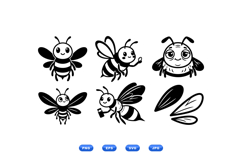 Hand Drawn Bee Clipart For Crafts Product Image 2