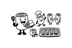 Hand Drawn Sushi Roll For Crafts Product Image 3