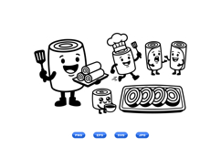 Hand Drawn Sushi Roll For Crafts Product Image 2