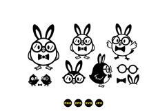 Cute Easter Chick With Bunny Ears SVG Clipart For Crafts Product Image 3