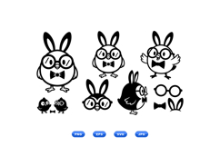Cute Easter Chick With Bunny Ears SVG Clipart For Crafts Product Image 1