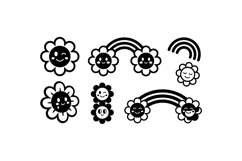 Smiley Flower Rainbow Clipart For Crafts Product Image 2