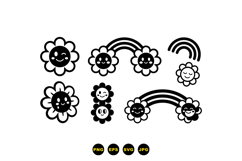 Smiley Flower Rainbow Clipart For Crafts Product Image 3