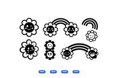 Smiley Flower Rainbow Clipart For Crafts Product Image 1