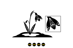 Hand Drawn Snowdrop Floral Clipart For Invitations Product Image 3