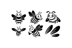 Hand Drawn Bee SVG Clipart For Kids Crafts Product Image 2