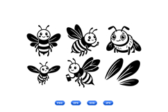 Hand Drawn Bee SVG Clipart For Kids Crafts Product Image 1