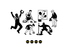 Cleaning Worker Silhouette Illustration Product Image 3