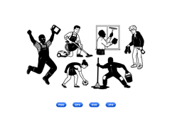 Cleaning Worker Silhouette Illustration Product Image 1