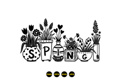 Hand Drawn Spring Potted Floral For Crafts Product Image 3