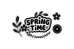 Hand Drawn Spring Floral Sticker SVG Product Image 2