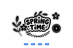 Hand Drawn Spring Floral Sticker SVG Product Image 1