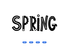Hand Drawn Spring Typography Floral Clipart Product Image 1