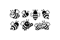 Hand Drawn Bee Clipart Vector For Crafts Product Image 2