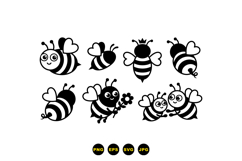 Hand Drawn Bee Clipart Vector For Crafts Product Image 3