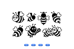 Hand Drawn Bee Clipart Vector For Crafts Product Image 1