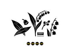 Hand Drawn Lily Of The Valley Floral Clipart Product Image 3
