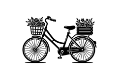 Floral Bicycle SVG Clipart For Wedding Invites Product Image 3