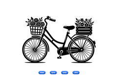 Floral Bicycle SVG Clipart For Wedding Invites Product Image 2