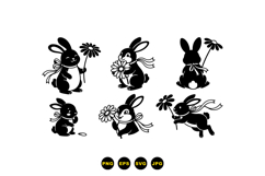 Hand Drawn Bunny Floral Clipart For Easter Crafts Product Image 3