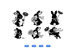 Hand Drawn Bunny Floral Clipart For Easter Crafts Product Image 1