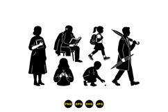 Hand Drawn People Silhouette For Crafts Product Image 3