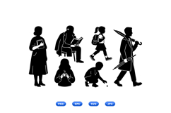Hand Drawn People Silhouette For Crafts Product Image 2