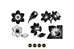 Hand Drawn Daffodil Floral SVG For Invitations Product Image 3