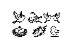 Hand Drawn Bird SVG Clipart For Crafts Product Image 2