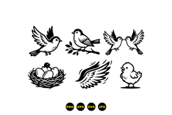 Hand Drawn Bird SVG Clipart For Crafts Product Image 3