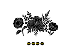 Hand Drawn Floral SVG For Wedding Printables Product Image 3