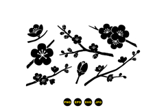Hand Drawn Cherry Blossom Clipart For Wedding Invites Product Image 3