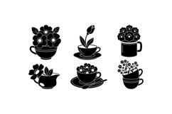 Hand Drawn Teacup Floral Clipart Product Image 1
