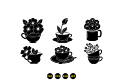 Hand Drawn Teacup Floral Clipart Product Image 3