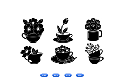 Hand Drawn Teacup Floral Clipart Product Image 2
